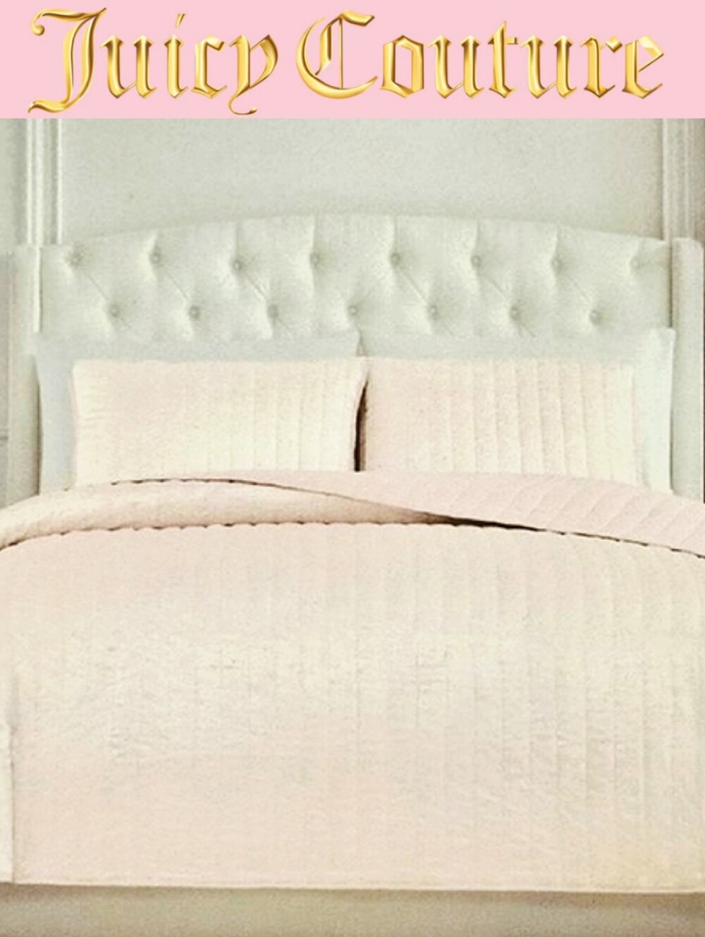 Juicy Couture Home King Size Shinmer 3-PC Velvet Quilt Set
